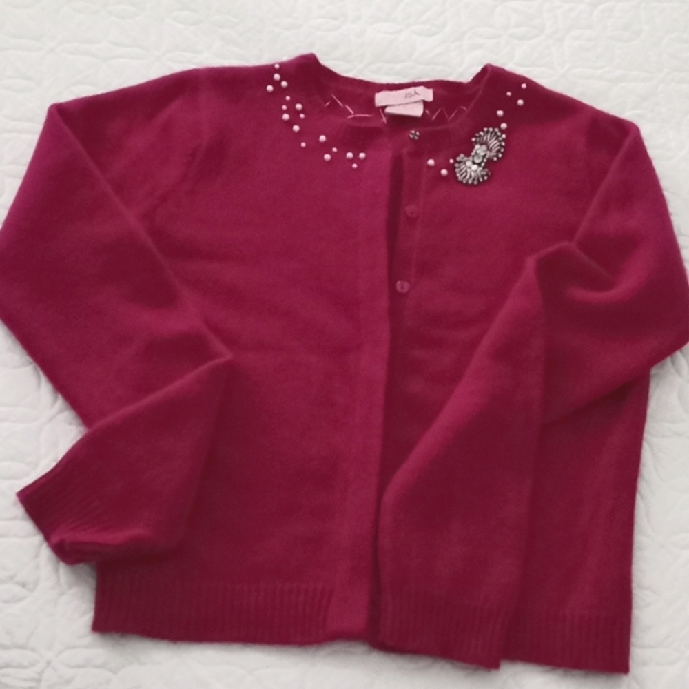 Vintage Shabby Chic Angora cardigan sweater